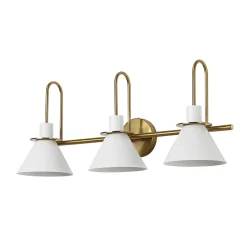 3-Light Metal Conical Shade Bathroom Vanity Wall Sconce