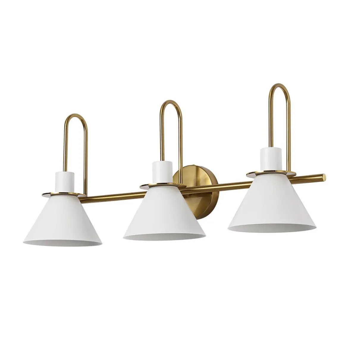 3-Light Metal Conical Shade Bathroom Vanity Wall Sconce