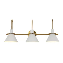 3-Light Metal Conical Shade Bathroom Vanity Wall Sconce