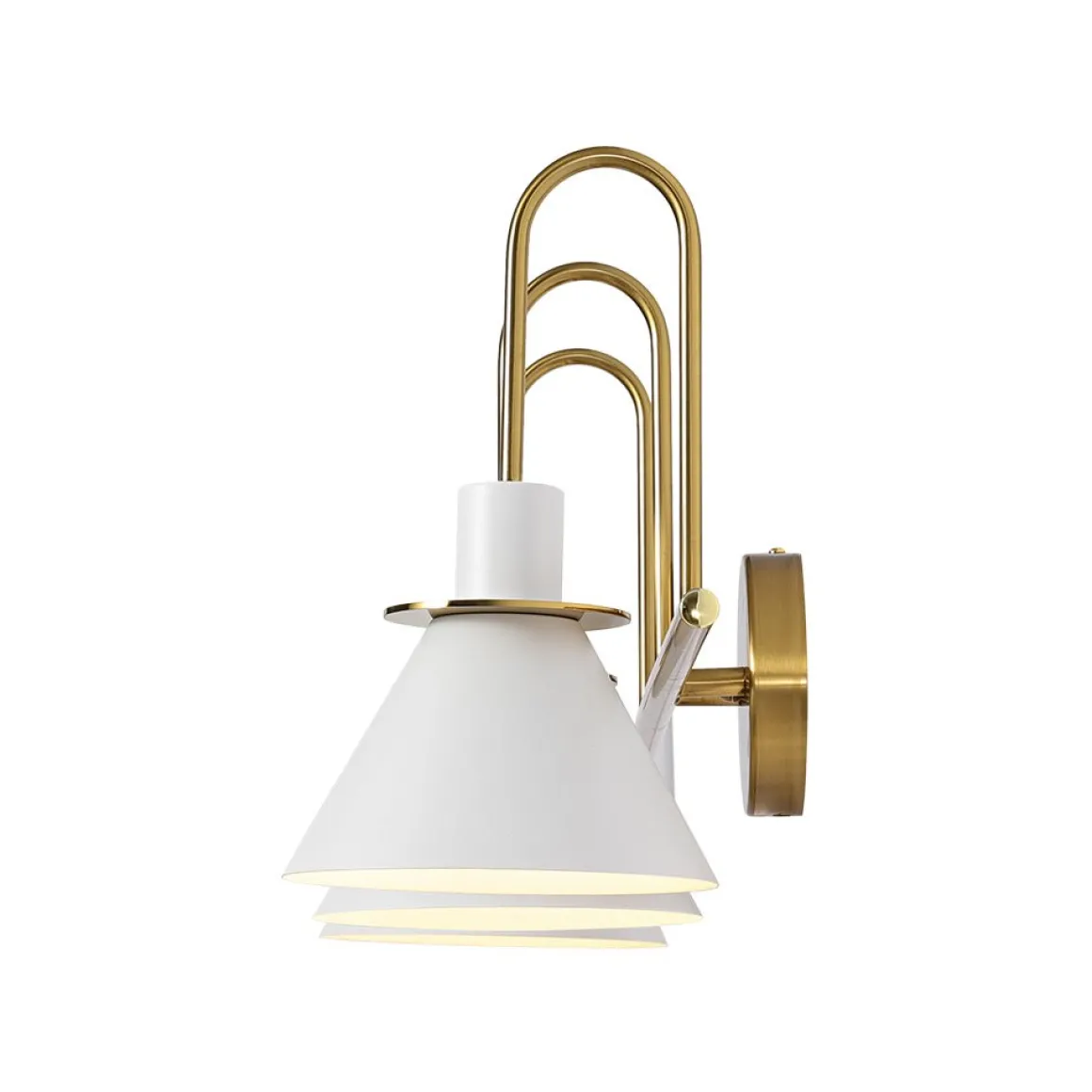 3-Light Metal Conical Shade Bathroom Vanity Wall Sconce