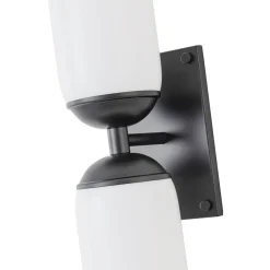 2-Light Milky White Glass Cylinder Vanity Wall Sconce