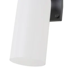 2-Light Milky White Glass Cylinder Vanity Wall Sconce