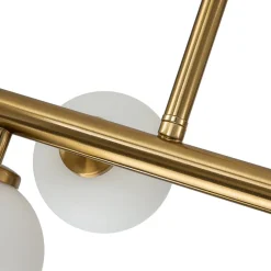 16-Light Milky White Glass Globe Linear Sputnik Chandelier