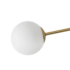 4-Light Minimalist Linear Sputnik Opal Glass Globe Semi Flush
