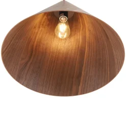 1-Light Modern Farmhouse Wood Grain Cone Kitchen Pendant