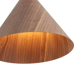1-Light Modern Farmhouse Wood Grain Cone Kitchen Pendant