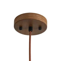 1-Light Modern Farmhouse Wood Grain Cone Kitchen Pendant