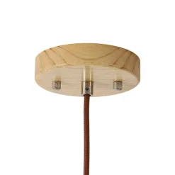 1-Light Modern Farmhouse Wood Grain Cone Kitchen Pendant