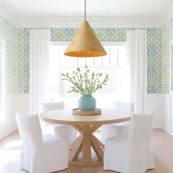 1-Light Modern Farmhouse Wood Grain Cone Kitchen Pendant