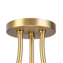 3-Light Modern Iron Brass White Saucer Semi Flush Mount
