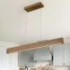 1-Light Modern Minimalist LED Wood Linear Chandelier