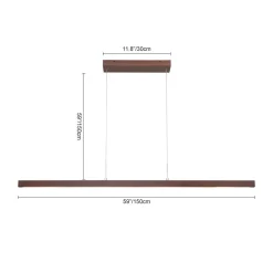 1-Light Modern Minimalist LED Wood Linear Chandelier