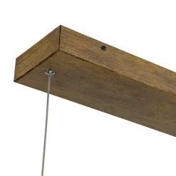 1-Light Modern Minimalist LED Wood Linear Chandelier