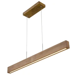 1-Light Modern Minimalist LED Wood Linear Chandelier