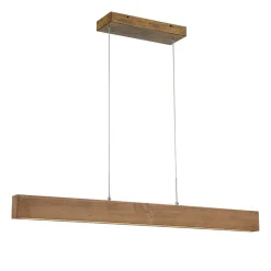 1-Light Modern Minimalist LED Wood Linear Chandelier