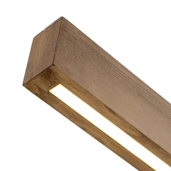 1-Light Modern Minimalist LED Wood Linear Chandelier