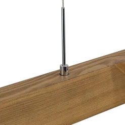 1-Light Modern Minimalist LED Wood Linear Chandelier