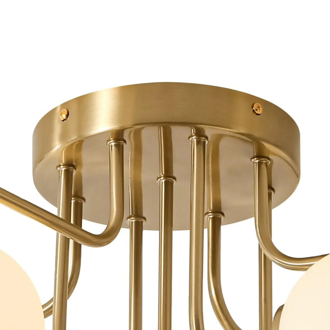 9-Light Opal Glass Bubble Sputnik Semi Flush Chandelier