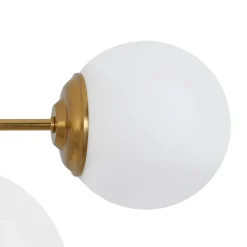8-Light Opal Glass Bubble Sputnik Semi Flush Chandelier