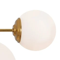 8-Light Opal Glass Bubble Sputnik Semi Flush Chandelier