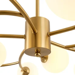 15-Light Opal Glass Globe Bubble Sputnik Branch Chandelier