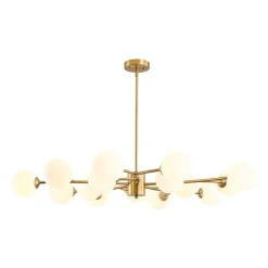 15-Light Opal Glass Globe Bubble Sputnik Branch Chandelier