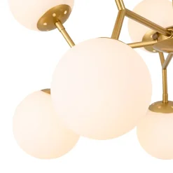 10-Light Opal Glass Globe Bubble Sputnik Branch Chandelier