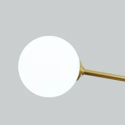 6-Light Opal Glass Globe Linear Sputnik Semi Flush