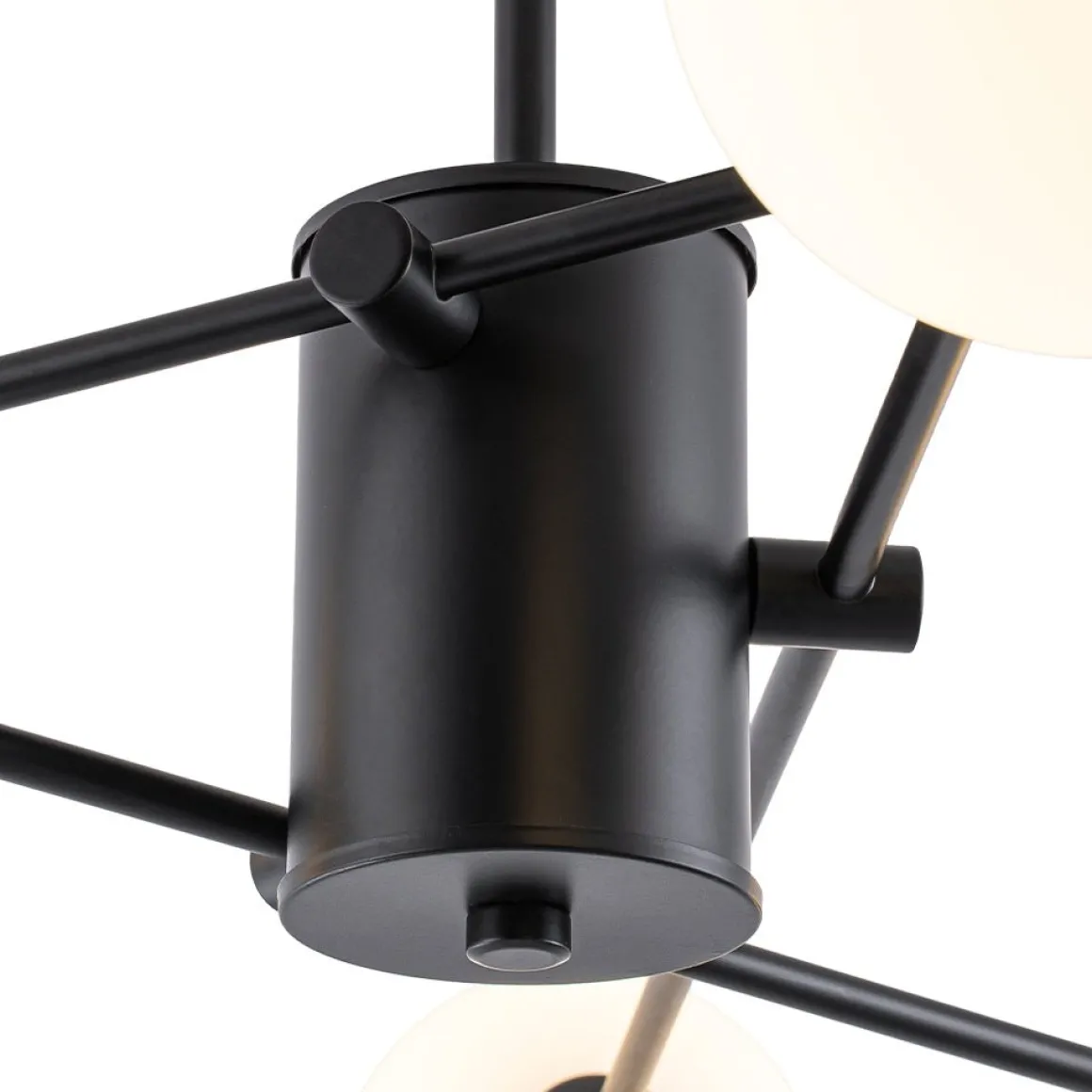 6-Light Opal Glass Globe Linear Sputnik Semi Flush