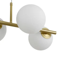 6-Light Opal Glass Globe Linear Island Chandelier