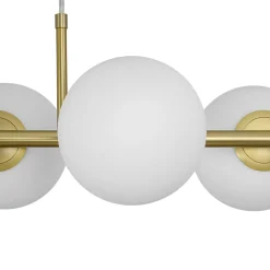 6-Light Opal Glass Globe Linear Island Chandelier