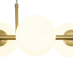 6-Light Opal Glass Globe Linear Island Chandelier