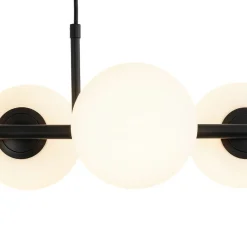 6-Light Opal Glass Globe Linear Island Chandelier