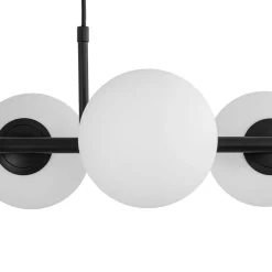 6-Light Opal Glass Globe Linear Island Chandelier