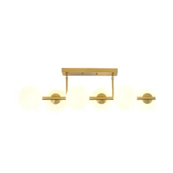 6-Light Opal Glass Globe Linear Island Chandelier
