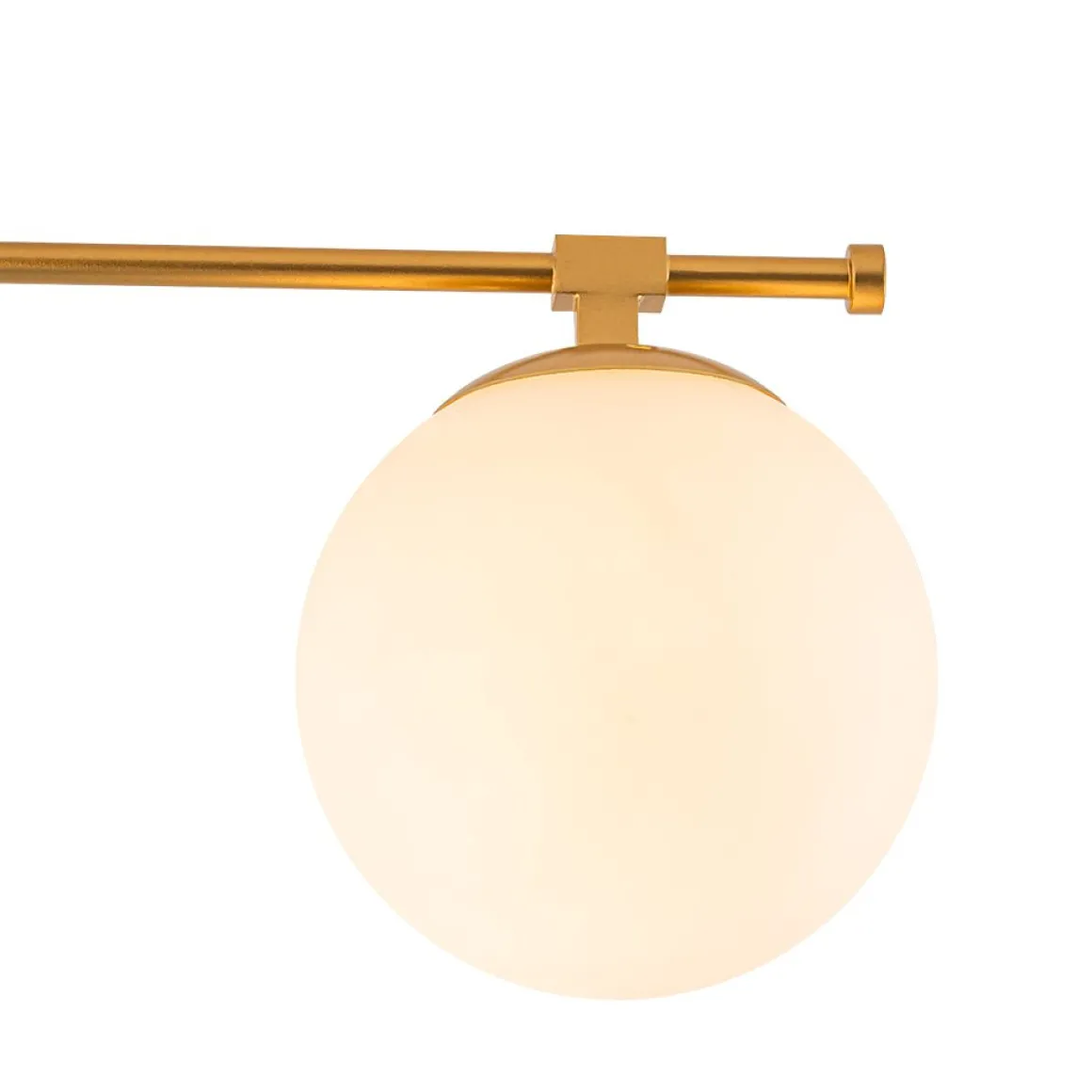 6-Light Opal Glass Globe Linear Sputnik Semi Flush Chandelier