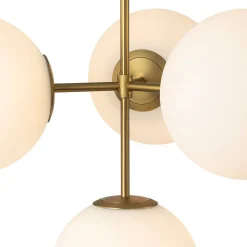 4-Light Opal Glass Globe Sputnik Semi Flush Chandelier