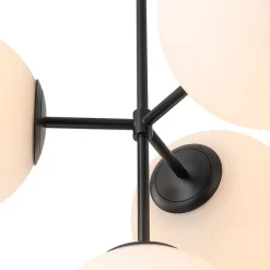 4-Light Opal Glass Globe Sputnik Semi Flush Chandelier