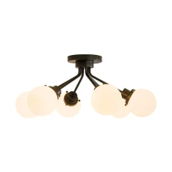6-Light Opal Glass Globe Sputnik Semi Flush Mount