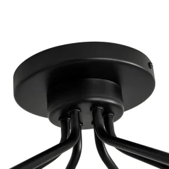6-Light Opal Glass Globe Sputnik Semi Flush Mount