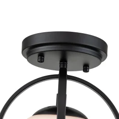 1-Light Opal Glass Sphere Semi-Flush Mount