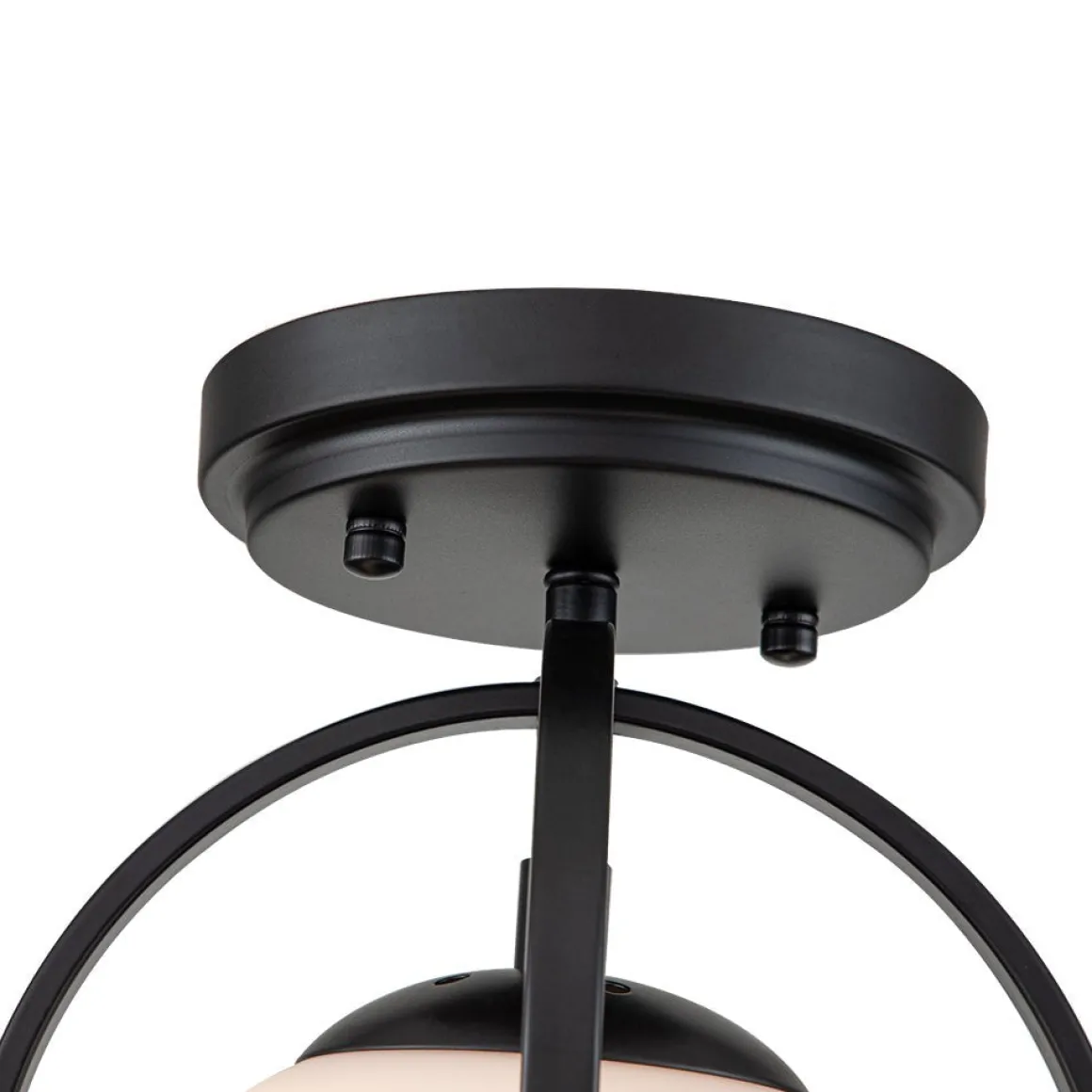 1-Light Opal Glass Sphere Semi-Flush Mount