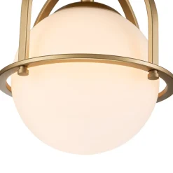 1-Light Opal Glass Sphere Semi-Flush Mount