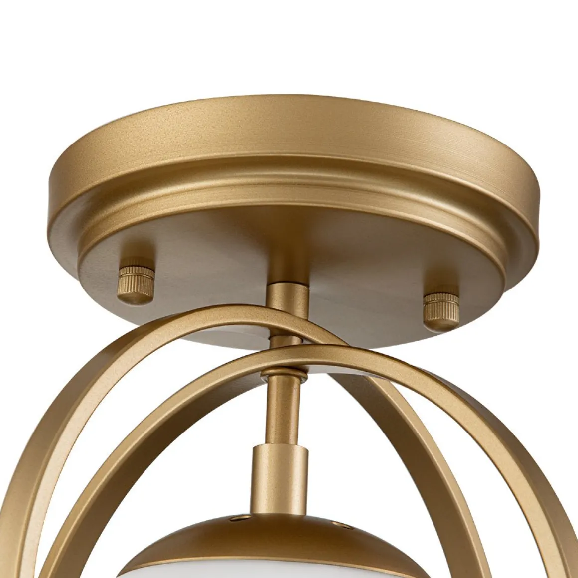 1-Light Opal Glass Sphere Semi-Flush Mount