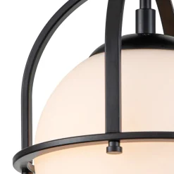 1-Light Opal Glass Sphere Semi-Flush Mount