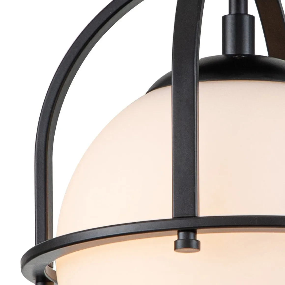 1-Light Opal Glass Sphere Semi-Flush Mount