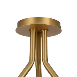 3-Light Opal Glass Sphere Semi Flush Mount Light