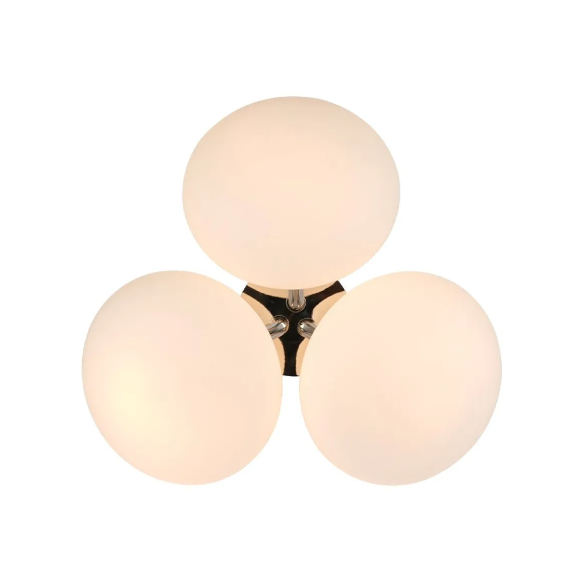 3-Light Opal Glass Sphere Semi Flush Mount Light