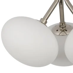 3-Light Opal Glass Sphere Semi Flush Mount Light