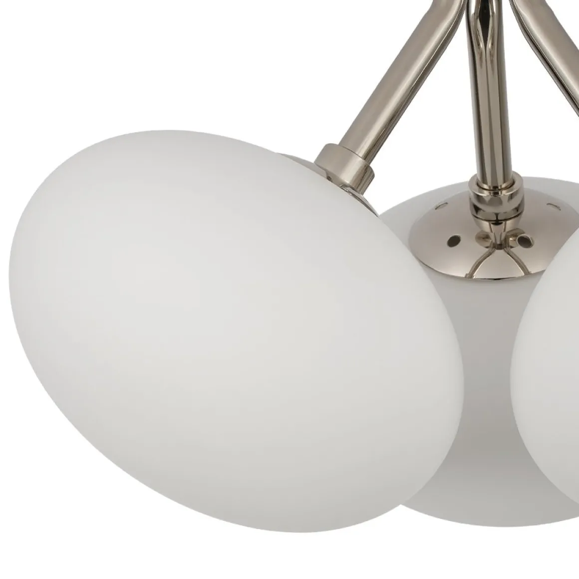 3-Light Opal Glass Sphere Semi Flush Mount Light
